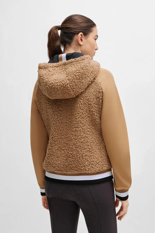 boss Riva Teddy Hybrid Zip hettegenser* Gensere & Fleece