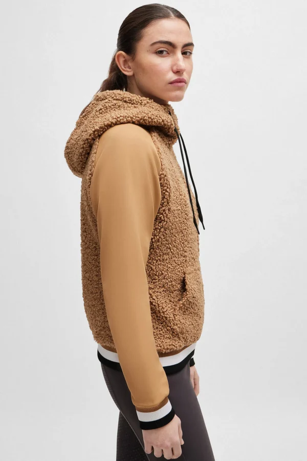 boss Riva Teddy Hybrid Zip hettegenser* Gensere & Fleece