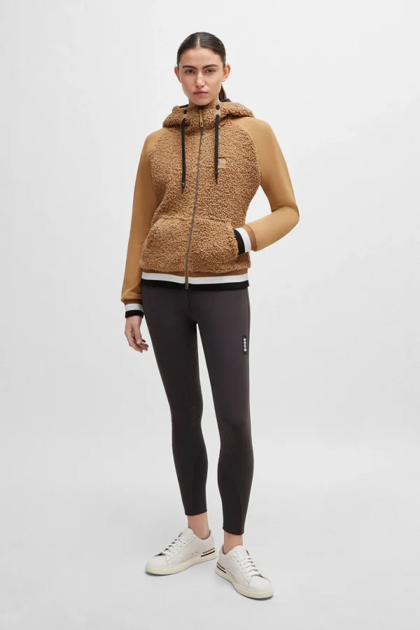 boss Riva Teddy Hybrid Zip hettegenser* Gensere & Fleece