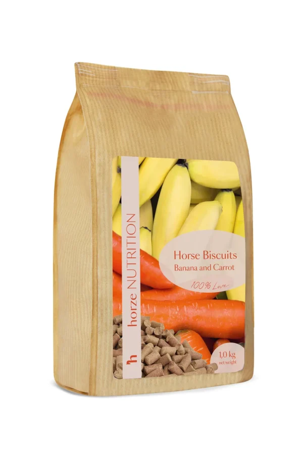 horze Biscuits godbiter, banan og gulrot, 1 kilo* Hestegodteri