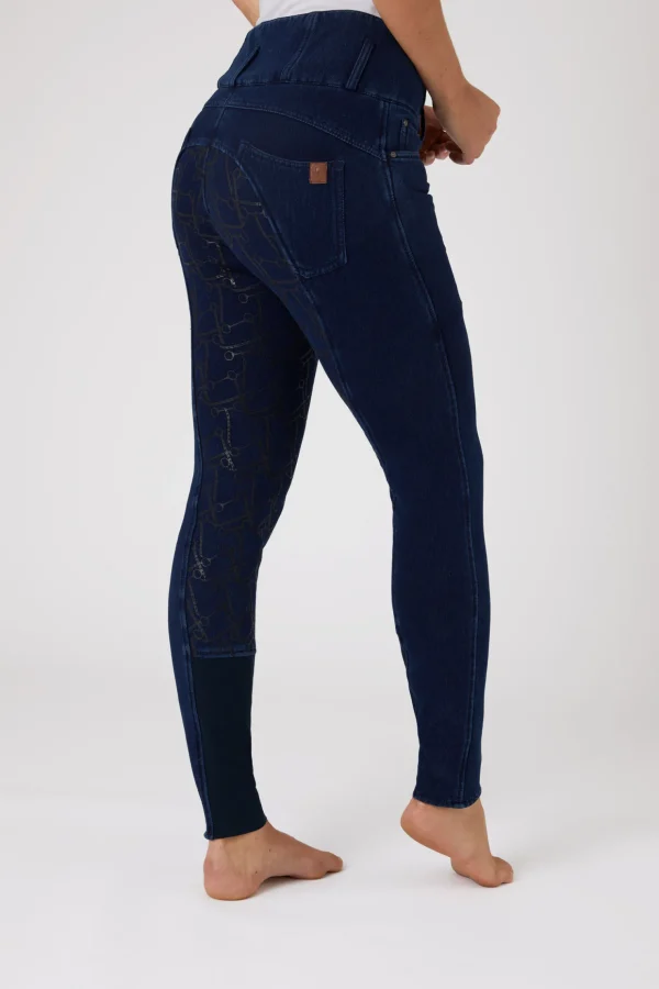 horze Kacy helforsterket denim thermo ridebukse, dame* Vinterridebukser