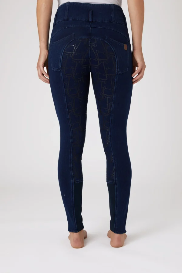 horze Kacy helforsterket denim thermo ridebukse, dame* Vinterridebukser