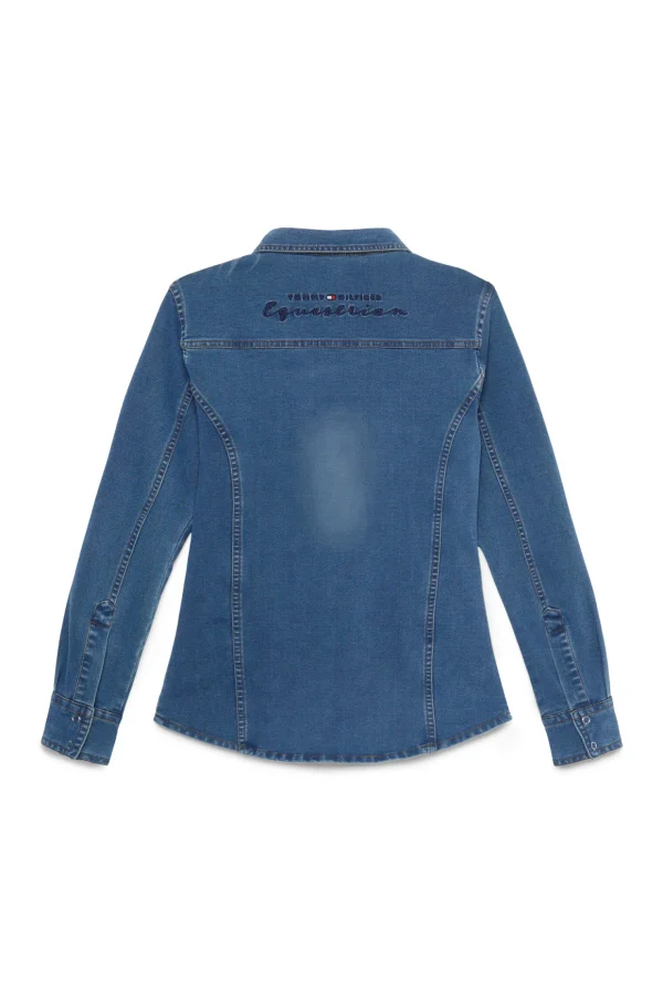 tommyhilfigerequestrian Tommy Hilfiger Equestrian Woodside Stretch Denim skjorte* Skjorter Og Topper